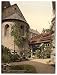 Cathedral, churchyard and 1,000 year old rose tree, Hildesheim, Hanover, Germany wall sized print (photochrom) photochrome , 14x18