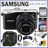 Samsung NX-100 14.6MP Digital Camera with 20-50mm Zoom Lens and 3-inch AMOLED + Samsung ED-SEF15A Flash + 16GB Accessory Kit