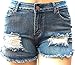 Z.N.B Women's Plus Size Destroy Short Stretch Distressed Ripped Blue Denim Jeans