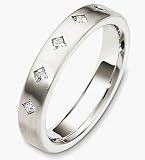 4mm 14 Karat White Gold Diamond Wedding Band Ring
