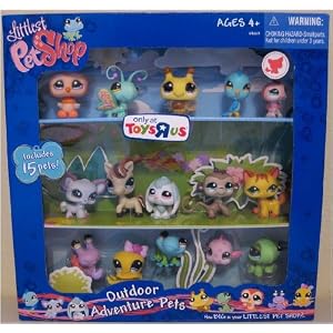 Littlest Pet Shop Exclusive Outdoor Adventure Collector's Set of 15 Pets (Includes Bumble Bee, Ladybug, Fish, Pony and More!)