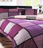 Burton Aubergine Double Bed Duvet Cover Set