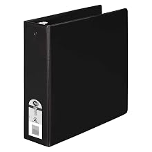 Wilson Jones 368 Line Basic Round Ring Binder, 3" Capacity, 8.5" x 11" Sheet Size, Black (W368-49NB)