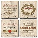 Italian Stone Coasters Wine Labels Set of Four