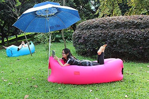 Kitoch® 2016 Newest Fast Inflatable Sleeping Bag same with Lamzac Hangout suitable for Camping &amp; Travel ,Air Mattress Bed Beach Sofa Only Need Ten Seconds (Red)