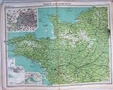 MAP FRANCE ENVIRONS PARIS LE HEVRE BREST CHANNEL ISLAND