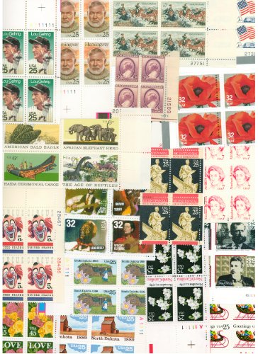MINT U.S. PLATE BLOCKS BELOW FACE VALUE!! Collectible Postage Stamps.