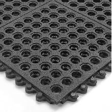 Wearwell Nitrile Rubber 576 24/Seven GritWorks Anti-Fatigue Mat, for Wet Areas, 3' Width x 3' Length x 5/8" Thickness, Black