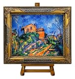 Maison Maria on the way to the Chatea... - Cezanne Large Framed Art Print on Canvas