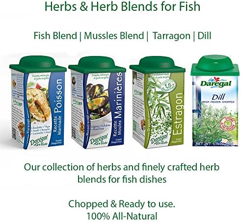 Daregal Fresh Frozen Chopped Herbs for Fish: Dill, Fish Mix, Mussel Mix, Tarragon - 1.76 Oz