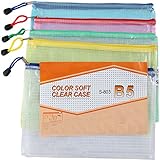 DAYAN Organizer Storage Bags, Water and Soil Resistant, Solid PVC Mesh Plastic with Zipper Closure 5 per pack
