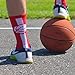 ChalkTalkSPORTS Athletic Half Cushioned Crew Socks - Mid Calf - Basketball Superelite - Red/White