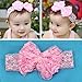 AllBeauty Baby Infant Pink Christening Flower Headband Toddler Lace Rose Bow Headdress