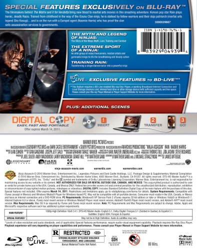 Ninja Assasin (Blu-ray+DVD+Digital Copy Combo Pack)