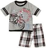 Little Rebels Baby-boys Infant 2 Piece Motorcycle Short Set