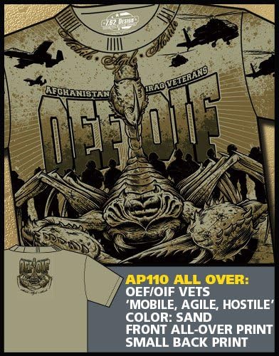 OEF/OIF VETS "Mobile, Agile, Hostile" T-Shirt (2X-LARGE)