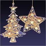 Review Kurt Adler  / Set of 4 Clear & Gold Glittered Star & Tree Christmas Ornaments