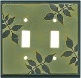 LEAF SILHOUETTE Green Switchplates Outlet Covers, Rocker, GFCI 2 Toggle