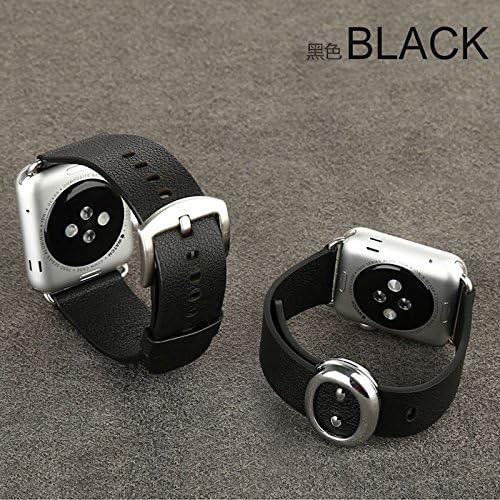 Apple Watch 38mm Premium Genuine Leather Band Wirst Armband Watchband by Soul Cole Ultra Light with Stainless Steel Round Buckle clasp for Apple Watch 38mm