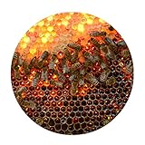 [FOR U DESIGNS]個性的な柄　円形　マット 滑り止め付き 保護マット mat　直径約60cm 可愛い蜂柄1