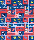 College University of Kansas Jayhawks 012 Print Fleece Fabric By the Yard
