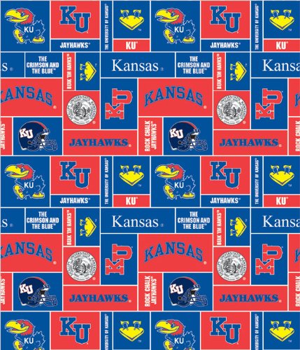 College University of Kansas Jayhawks 012 Print Fleece Fabric