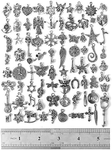 Tibetan Silver Mix Pendants Charms Bracelets Necklace Jewelry Findings (160pcs, Mix5)