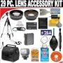 30 PC ULTIMATE MONSTER SUPER SAVINGS DELUXE DB ROTH ACCESSORY KIT, INCLUDES LENSES, FILTERS, VIDEO LIGHT, ACCESSORIES AND MUCH MORE! For The Sony DCR-IP5, IP7, IP55, IP220 Camcorders