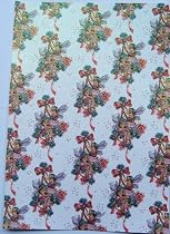 A4 sheet of printed and glittered card for cardmaking & craft - fairies and flowers