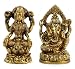 GANESH & LAKSHMI STATUE SET ~ Brass ~ 2" High