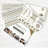 TribeTats Belize Variety Set Luxury Metallic Tattoos (4 Pack), One Size, Gold/Silver/Rose Gold/Black