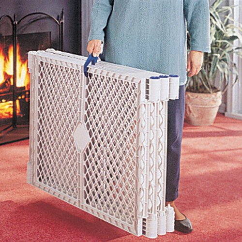 Pet Yard Plastic Exercise Dog Pen, Light Gray