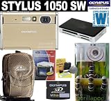 Olympus Stylus 1050SW 10.1MP Digital Camera with 3x Optical Zoom (Champagne) + Samsonite Digital Camera Case + Olympus M 2GB xD + Gorillapod Mini-Tripod/Grip + Willoughbys Starter Kit