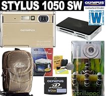 Olympus Stylus 1050SW 10.1MP Digital Camera with 3x Optical Zoom (Champagne) + Samsonite Digital Camera Case + Olympus M 2GB xD + Gorillapod Mini-Tripod/Grip + Willoughbys Starter Kit