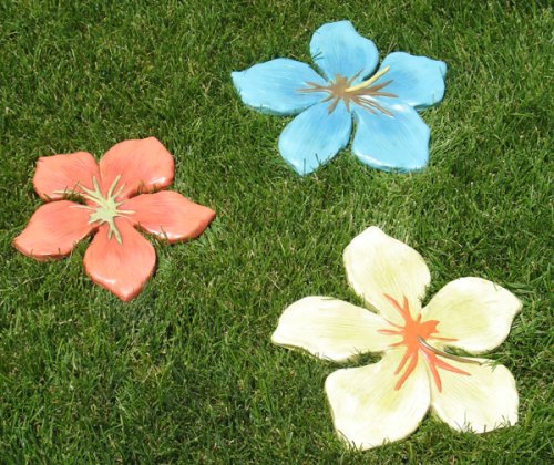 Kitchen: Garden Flower Stepping Stones   Set of 3