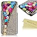 iPhone 6 Plus Case - Mavis's Diary 3D Handmade Fashion Special Skull Zipper Design with Colorful Shiny Bling Diamond Rhinestone Hard Case Black Cover for iPhone 6 Plus(5.5