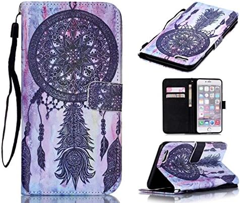iphone 6s Plus Case, iphone 6 Plus Case, ArtMine Dream Catcher PU Leather Magnetic Closure Wallet Pouch Phone Case with Wristlet and Credit/ID Card Cash Slot for Apple iphone 6s Plus / 6 Plus