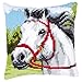 Vervaco White Horse Cross Stitch Cushion, Multi-Colour