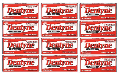 Dentyne Classic Cinnamon Artificially Flavored GUM - 12 18-stick Packages ( 216 Sticks Total)