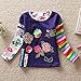 2015 NEAT Kid Girl Cotton Flower Long Sleeve T Shirt Tee Purple L220 5-6 Year