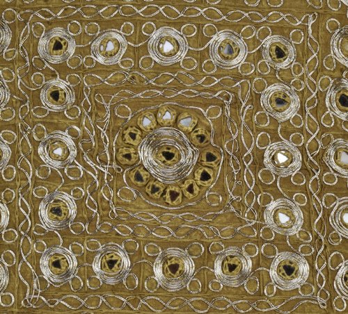 Imagen 3 de Cojín Hecho a mano de plata Zari & Size Mirror Work 16 x 16 pulgadas Juego de 2 piezas