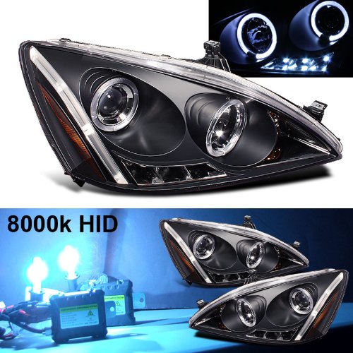 Eautolight Honda Accord Halo LED Projector Headlights+8000K 
