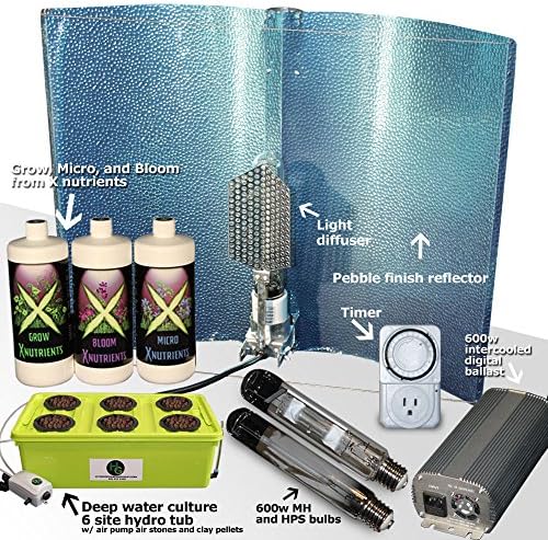 600-watt Hydronic Grow Kit with Lighting, Tub, Nutrients