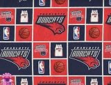 44" NBA Charlotte Bobcats Checker Cotton Fabric By The Yard