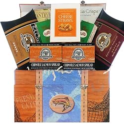 Smoked Salmon Seafood Gourmet Food Gift Box - Great Gift Basket for Dad!