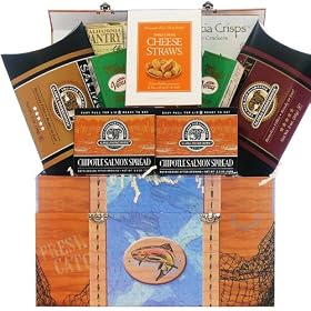Smoked Salmon Seafood Gourmet Food Gift Box - Great Gift Basket for Dad!