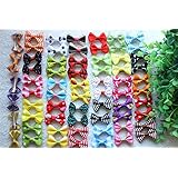 40pcs/20pairs New Dog Hair Clips Small Bowknot Pet Grooming Products Mix Colors Varies Patterns Pet Hair Bows Dog Accessories