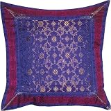 ShalinCraft Pillowcases House Decor India Gift For Her Silk Fabric 16x16 inches (bcbr181)