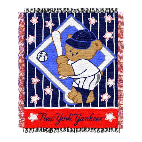 MLB New York Yankees 36-Inch-by-46-Inch Woven Jacquard Baby Throw