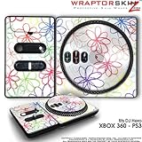DJ Hero Skin Kearas Flowers on White fit XBOX 360 and PS3 (DJ HERO NOT INCLUDED)